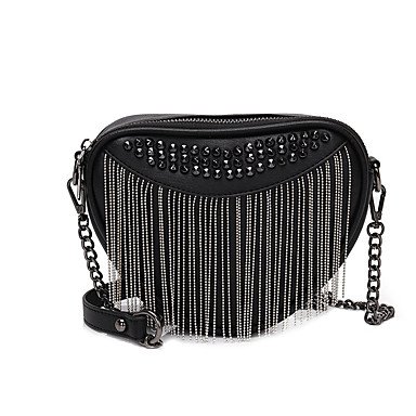 Women's Rivet/Striped PU (Polyurethane) / PU Crossbody Bag Black