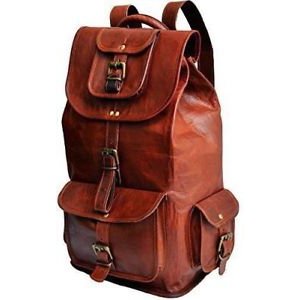 Brown leather backpack sport backpack hiking backpack