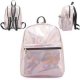 Women shiny pink backpack