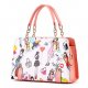 Women's Studded PU Tote Artwork Pink/Light Blue/Lavender