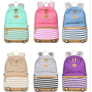 Women girl canvas shoulder bag backpack travel bag backpack handbag