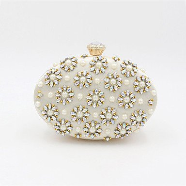 Women's Crystal Polyester Evening Bag Floral Print Champagne