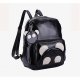 Neutral handbag backpack black characters