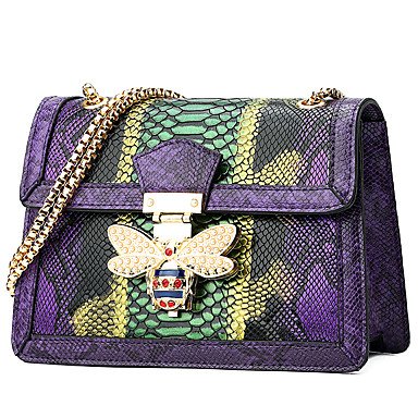 Women's Button/Chain PU (Polyurethane) / PU Crossbody Animal Purple / Blue / Autumn; Winter