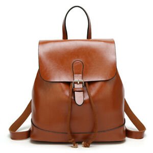 Women fashion backpack shoulder bag brown