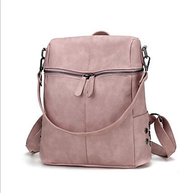 Women bag backpack zipper pale pink, beige, gray