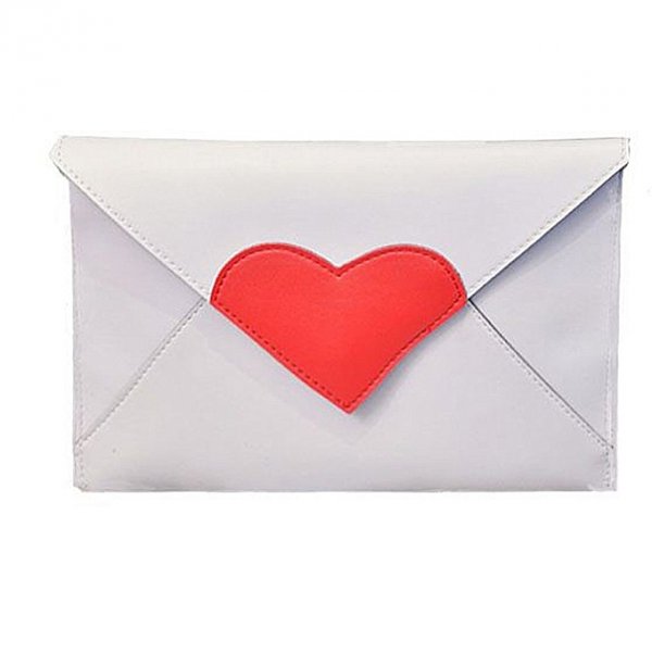 Heart-shaped female clutch handbag party purse shoulder Messenger Bag