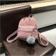 Women handbags nylon, velvet backpack zipper blush pink, gray, khaki