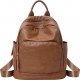 Women Bags Cowhide Backpack Zipper Brown / Black