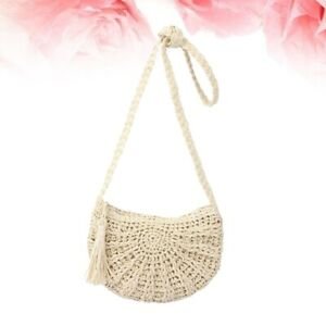 Woven backpack tassel paper yarn beach bag straw bag