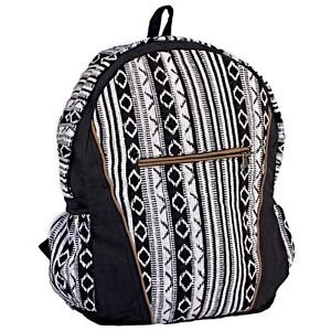 Black and white geometric neutral backpack