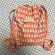 Linen Drawstring Flap Backpack Student Bag Penguin Orange Backpack