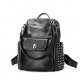 Women bag backpack black rivets