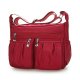 Women Fashion Solid Color Zipper Waterproof Nylon Shoulder Bag Crossbody Bag