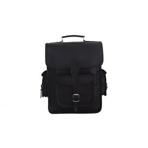 Black leather backpack 17 inches laptop backpack