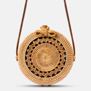 Female rattan bag straw bag holiday out backpack