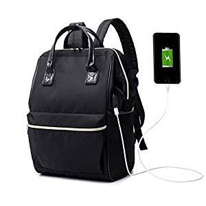 Womens USB Laptop Backpack 15.6 inch Laotop Bag Backpack Purse Daypack for Work College School Travel Black