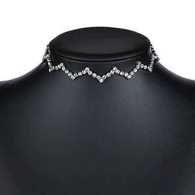Single strand collar necklace, silver 30 cm necklace jewelry for the party, Valentine Day